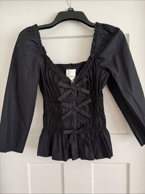 Reformation Lauryn bow tie smock top